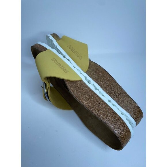 Birkenstock Madrid Big Buckle Yellow Nubuck Size 38 US 7 Narrow NWT - Picture 5 of 6